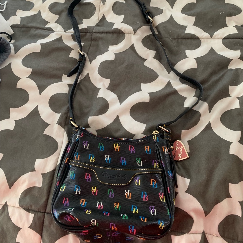 Dooney and Bourke black rainbow crossbody bag